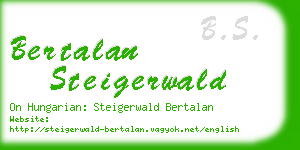 bertalan steigerwald business card